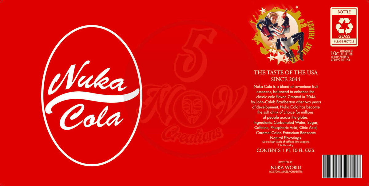 Nuka Cola and Vim Custom Bottle Labels Digital Download Pocket