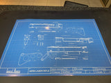 AER9 Laser Rifle Bluepring A2 Glossy Print